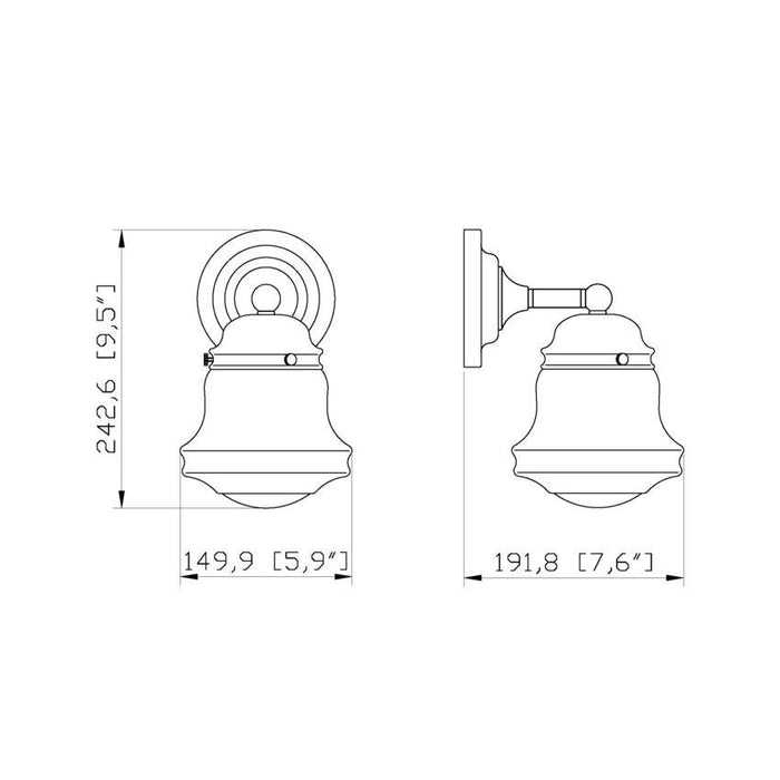 Z-Lite Vaughn Matte Black Wall Sconce 736-1S-MB | theLightShop