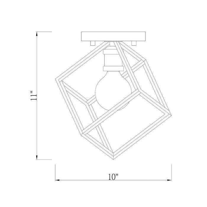 Z-Lite Vertical Bronze Olde Brass Flushmount 478F-BRZ-OBR - Flushmounts