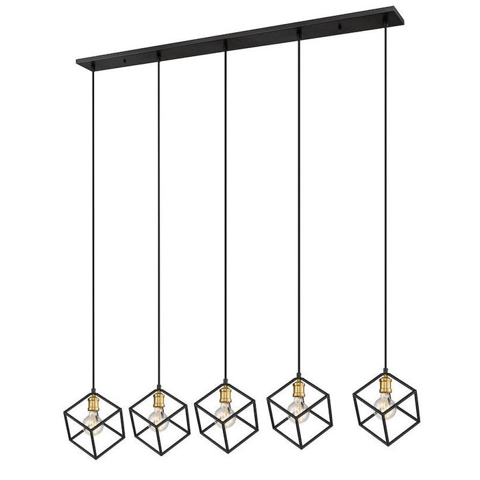 Z-Lite Vertical Bronze Olde Brass Island-Billiard 478-5L-BRZ-OBR | theLightShop
