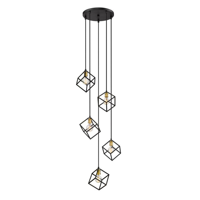 Z-Lite Vertical Bronze Olde Brass Pendant 478-5BRZ-OBR | theLightShop
