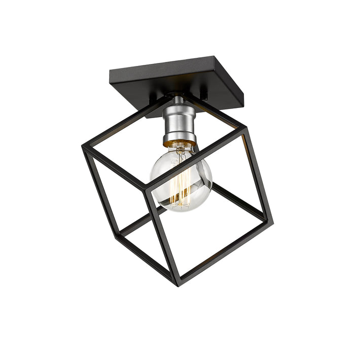 Z-Lite Vertical Matte Black Brushed Nickel Flushmount 478F-MB-BN | theLightShop