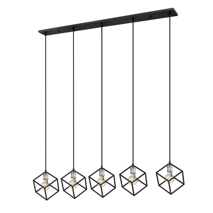Z-Lite Vertical Matte Black Brushed Nickel Island-Billiard 478-5L-MB-BN | theLightShop