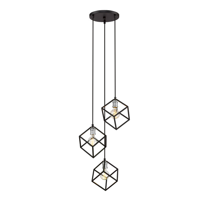 Z-Lite Vertical Matte Black Brushed Nickel Pendant 478-3MB-BN | theLightShop