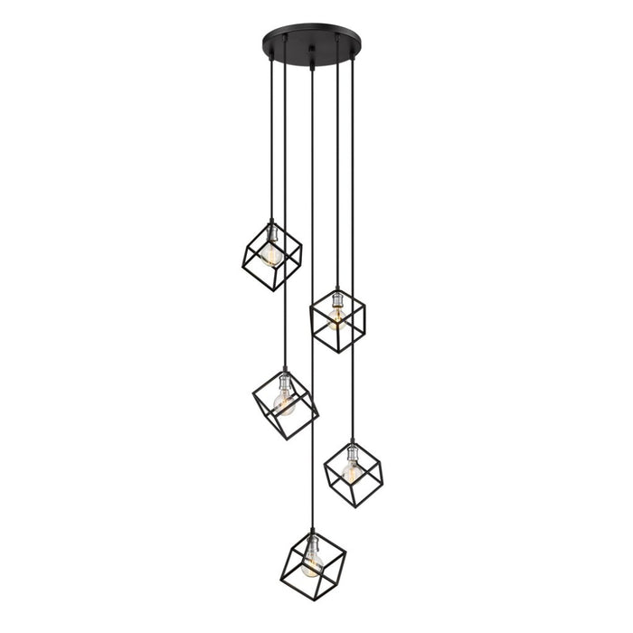 Z-Lite Vertical Matte Black Brushed Nickel Pendant 478-5MB-BN | theLightShop