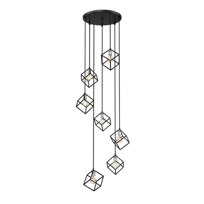 Z-Lite Vertical Matte Black Brushed Nickel Pendant 478-7MB-BN | theLightShop