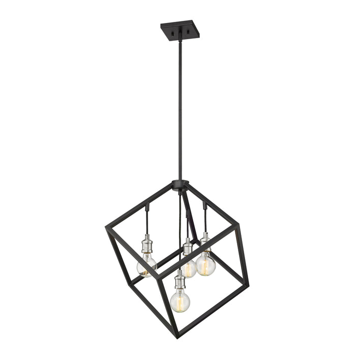 Z-Lite Vertical Matte Black Brushed Nickel Pendant 478P24-MB-BN | theLightShop
