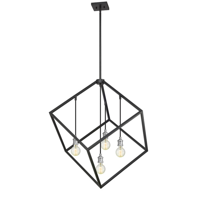 Z-Lite Vertical Matte Black Brushed Nickel Pendant 478P34-MB-BN | theLightShop