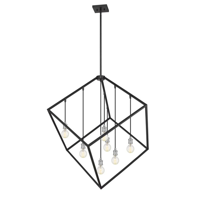 Z-Lite Vertical Matte Black Brushed Nickel Pendant 478P44-MB-BN | theLightShop