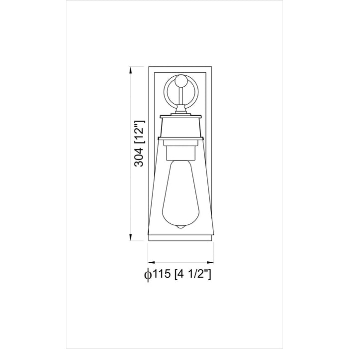 Z-Lite Wentworth Matte Black 1 Light Wall Sconce 2300-1SS-MB | theLightShop