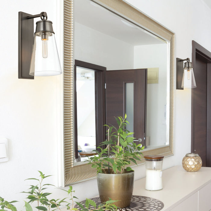 Z-Lite Wentworth Plated Bronze 1 Light Wall Sconce 2300-1SL-BP | theLightShop