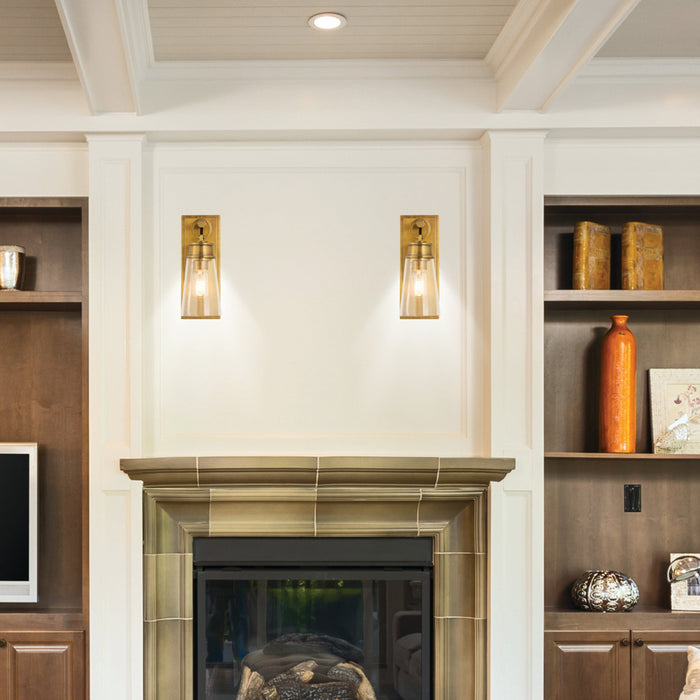 Z-Lite Wentworth Rubbed Brass 1 Light Wall Sconce 2300-1SS-RB | theLightShop