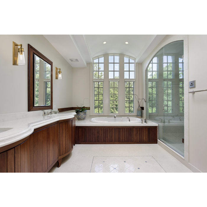 Z-Lite Wentworth Rubbed Brass 1 Light Wall Sconce 2300-1SS-RB | theLightShop