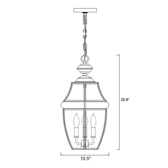 Z-Lite Westover Black Outdoor Chain Mount Ceiling Fixture 580CHB-BK - Outdoor Pendants