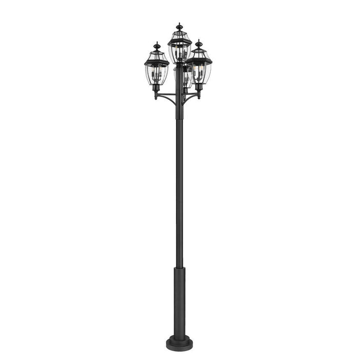 Z-Lite Westover Outdoor Post Mounted Fixture Black 12 Light 580PHB-4-5010P-BK | theLightShop
