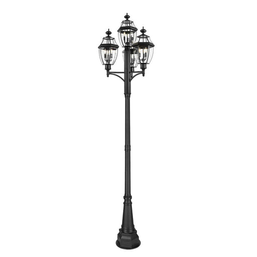 Z-Lite Westover Outdoor Post Mounted Fixture Black 12 Light 580PHB-4-564P-BK | theLightShop