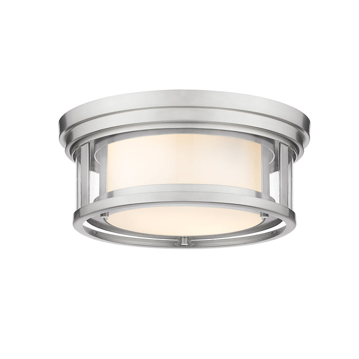 Z-Lite Willow Brushed Nickel Flushmount 426F12-BN | theLightShop