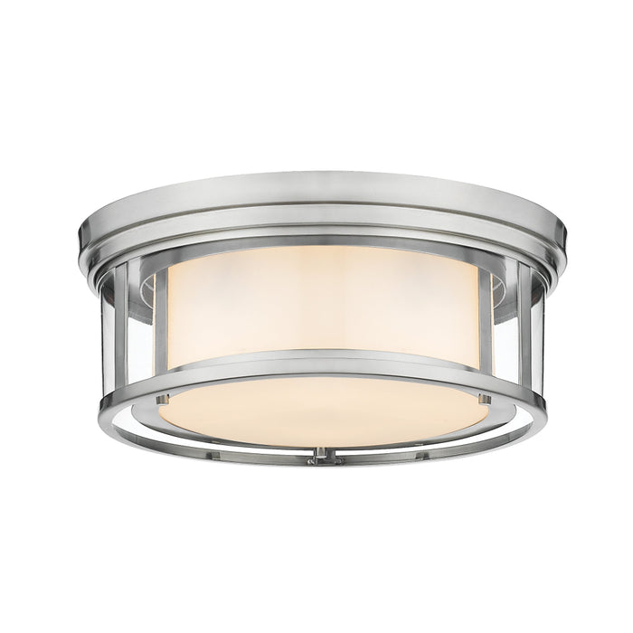Z-Lite Willow Brushed Nickel Flushmount 426F16-BN | theLightShop