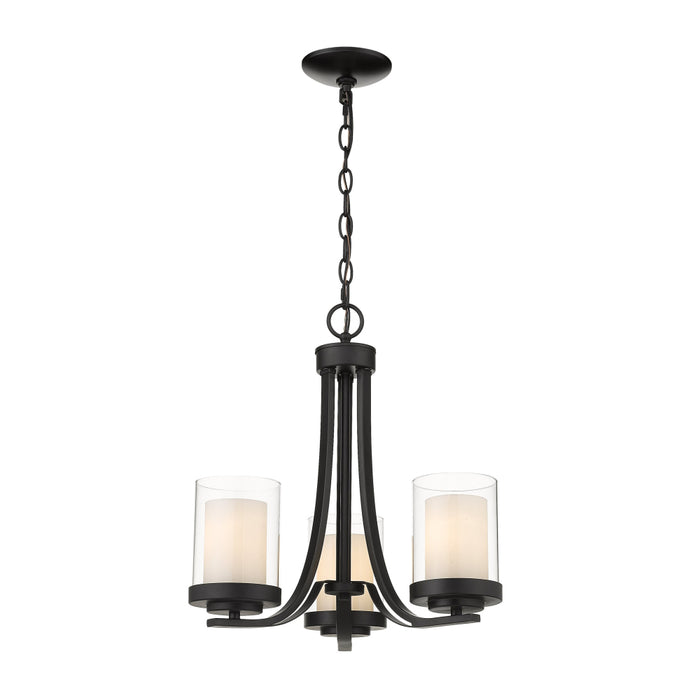 Z-Lite Willow Matte Black Chandelier 426-3C-MB | theLightShop