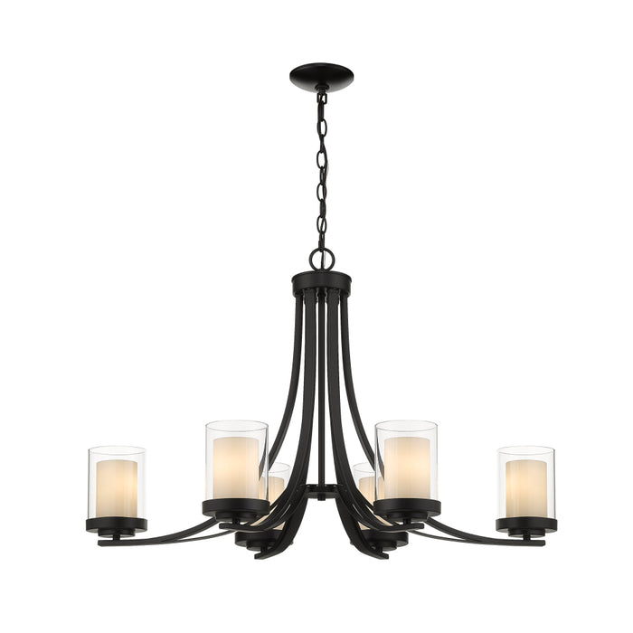Z-Lite Willow Matte Black Chandelier 426-6-MB | theLightShop