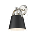 Z-Lite Z-Studio Matte Black Brushed Nickel Wall Sconce 726-1S-MB-BN | theLightShop