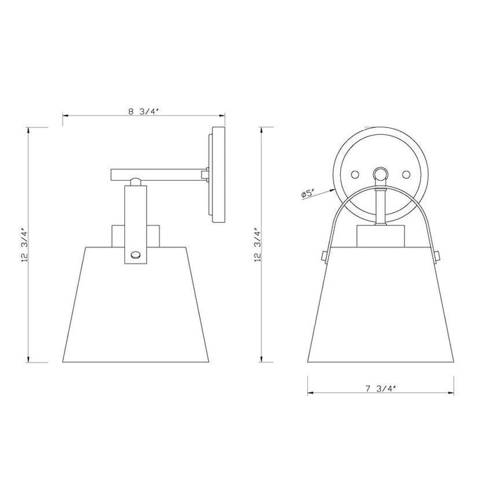 Z-Lite Z-Studio Matte Black Brushed Nickel Wall Sconce 726-1S-MB-BN | theLightShop