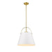 Z-Lite Z-Studio Matte White Heritage Brass Pendant 726P18-MW-HBR | theLightShop