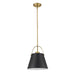 Z-Studio Matte Black Heritage Brass 1 Light Pendant - Pendants