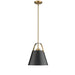 Z-Studio Matte Black Heritage Brass 1 Light Pendant - Pendants