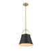 Z-Studio Matte Black Heritage Brass 1 Light Pendant - Pendants