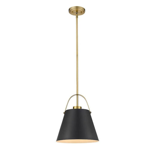 Z-Studio Matte Black Heritage Brass 1 Light Pendant | theLightShop