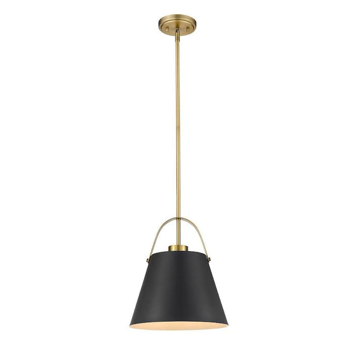 Z-Studio Matte Black Heritage Brass 1 Light Pendant | theLightShop