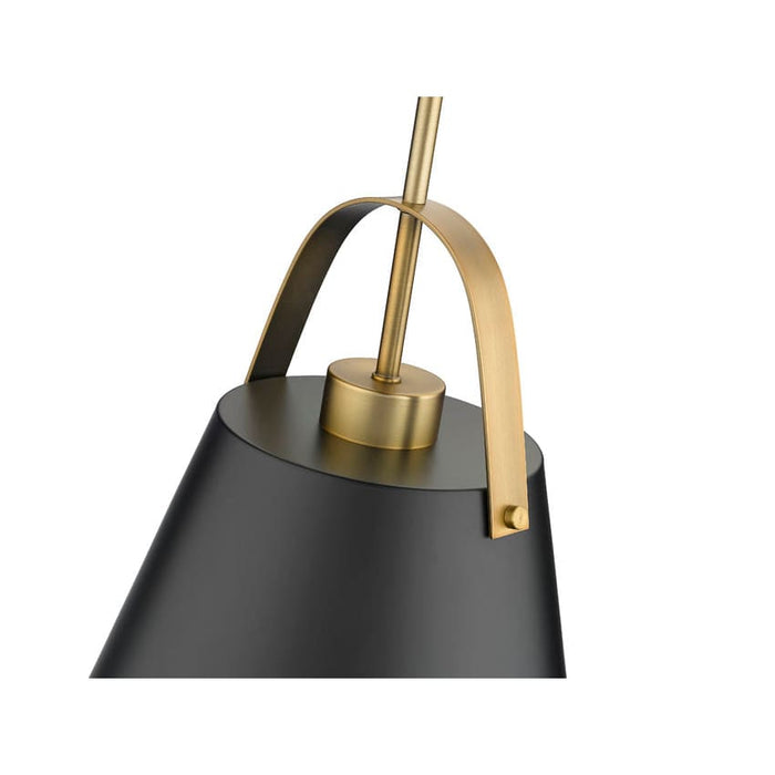 Z-Studio Matte Black Heritage Brass 1 Light Pendant - Pendants