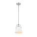 Z-Studio Matte White Brushed Nickel 1 Light Mini-Pendant - Mini-Pendants