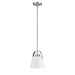 Z-Studio Matte White Brushed Nickel 1 Light Mini-Pendant - Mini-Pendants