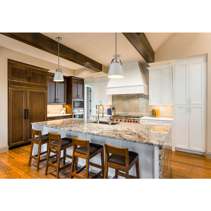 Z-Studio Matte White Brushed Nickel 1 Light Mini-Pendant - Mini-Pendants