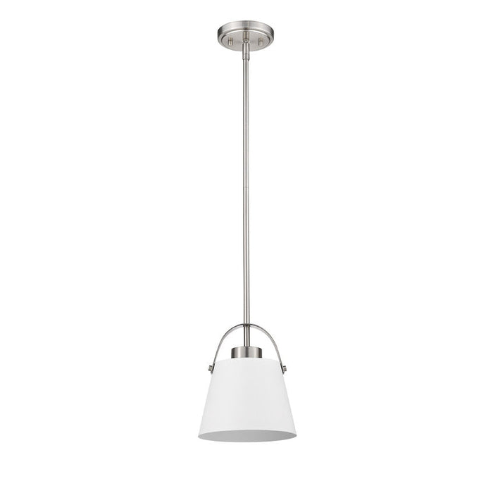 Z-Studio Matte White Brushed Nickel 1 Light Mini-Pendant - Mini-Pendants