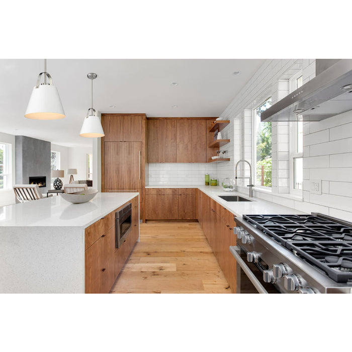 Z-Studio Matte White Brushed Nickel 1 Light Pendant - Pendants