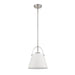 Z-Studio Matte White Brushed Nickel 1 Light Pendant - Pendants