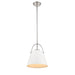 Z-Studio Matte White Brushed Nickel 1 Light Pendant - Pendants