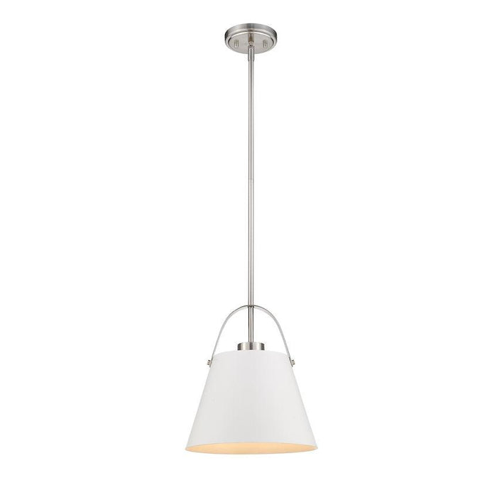 Z-Studio Matte White Brushed Nickel 1 Light Pendant | theLightShop
