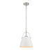 Z-Studio Matte White Brushed Nickel 1 Light Pendant | theLightShop