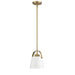 Z-Studio Matte White Heritage Brass 1 Light Mini-Pendant - Mini-Pendants