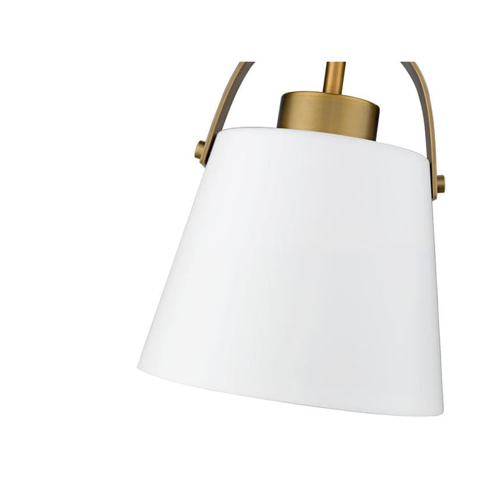 Z-Studio Matte White Heritage Brass 1 Light Mini-Pendant - Mini-Pendants