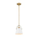 Z-Studio Matte White Heritage Brass 1 Light Mini-Pendant | theLightShop