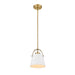 Z-Studio Matte White Heritage Brass 1 Light Mini-Pendant - Mini-Pendants