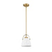 Z-Studio Matte White Heritage Brass 1 Light Mini-Pendant - Mini-Pendants