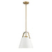 Z-Studio Matte White Heritage Brass 1 Light Pendant - Pendants