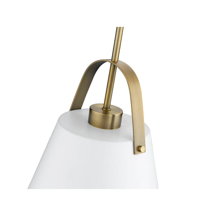 Z-Studio Matte White Heritage Brass 1 Light Pendant - Pendants