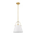 Z-Studio Matte White Heritage Brass 1 Light Pendant - Pendants