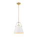 Z-Studio Matte White Heritage Brass 1 Light Pendant | theLightShop